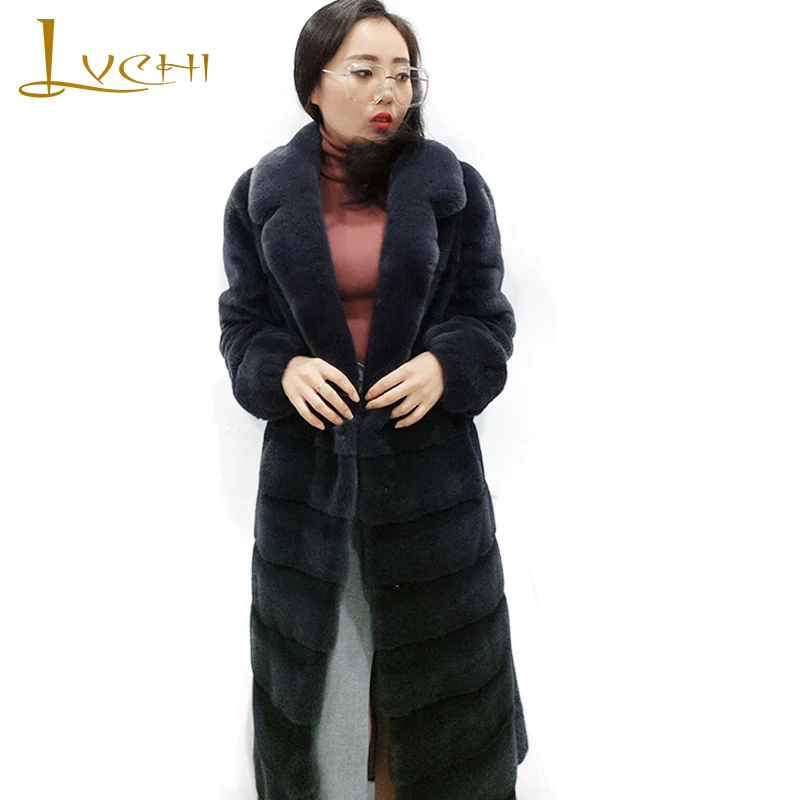 LVCHI Winter 2019 USA Import velvet mink Fur Coat Turn-Down Collar Full Sleeve Real Natural Fur Wave Cut X-Long Slim Mink Coats
LVCHI Winter 2019 USA Import velvet mink Fur Coat Turn-Down Collar Full Sleeve Real Natural Fur Wave Cut X-Long Slim Mink Coats