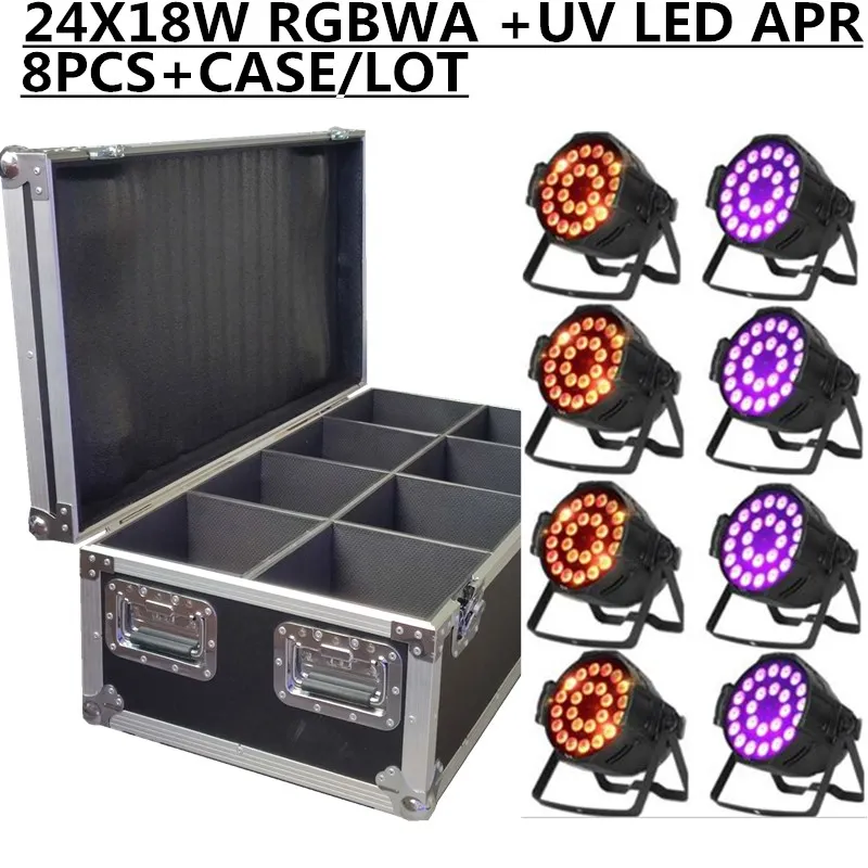 8PCS/ 24X18W RGBWA+UV LED PAR Light+Flight Case dmx512 control DJ light professional stage equipment led wash light
8PCS/ 24X18W RGBWA+UV LED PAR Light+Flight Case dmx512 control DJ light professional stage equipment led wash light