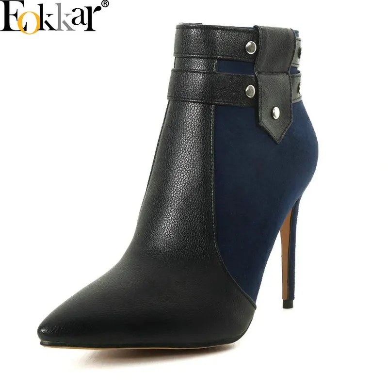 Eokkar 2020 Elegant Super High Heel Ankle Boots Women Pointed Toe Stiletto Heels Mixed Colors Party Wear Dress Boots Size 34-45
Eokkar 2020 Elegant Super High Heel Ankle Boots Women Pointed Toe Stiletto Heels Mixed Colors Party Wear Dress Boots Size 34-45