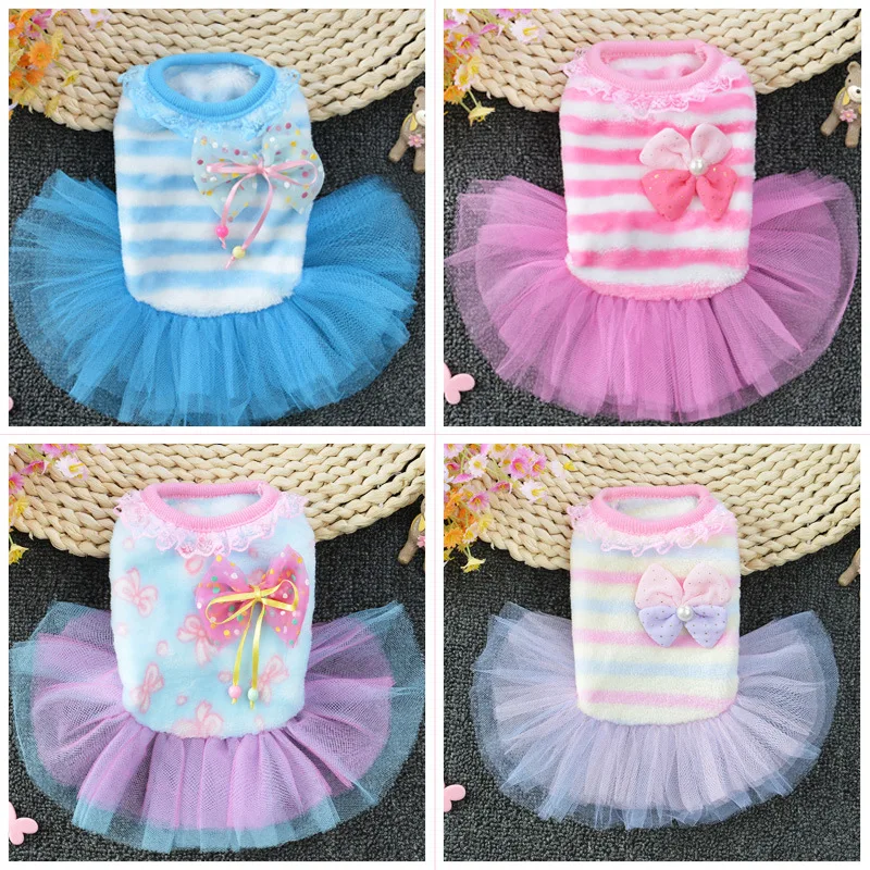 Autumn Winter Pet Dog Dresses Puppy Clothing Striped Tutu Lace Skirt Cat Outfit Coat Clothes for Small Dog Cheap Pet Apparel
Autumn Winter Pet Dog Dresses Puppy Clothing Striped Tutu Lace Skirt Cat Outfit Coat Clothes for Small Dog Cheap Pet Apparel