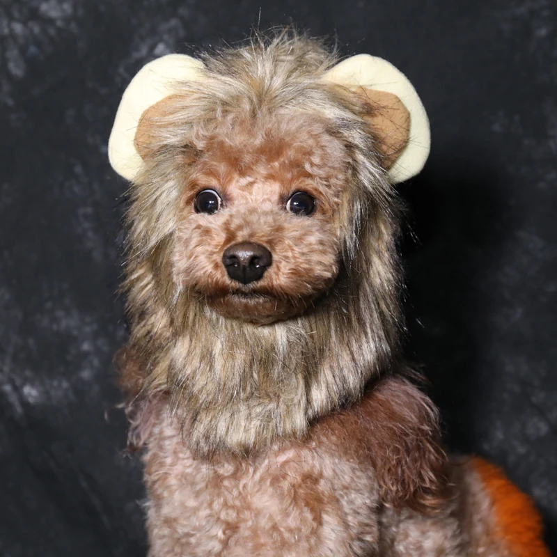 Симпатичные Pet Hat костюм Лев Мане парик Кепки шапка для Тедди Halloween Наряжаться с
