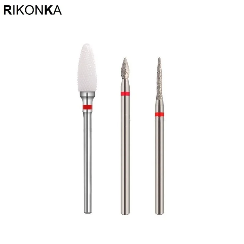 RIKONKA 3/32 'Ɖ шт. Керамика фрезы для маникюра ногтей сверла набор 2 35 мм Маникюр