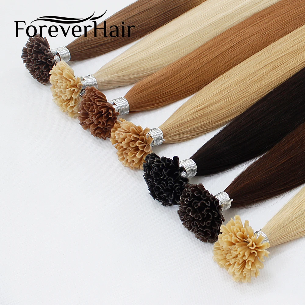 FOREVER HAIR 0 8 г/локон 16 "18" 20 "Remy u образные кератиновые волосы для наращивания