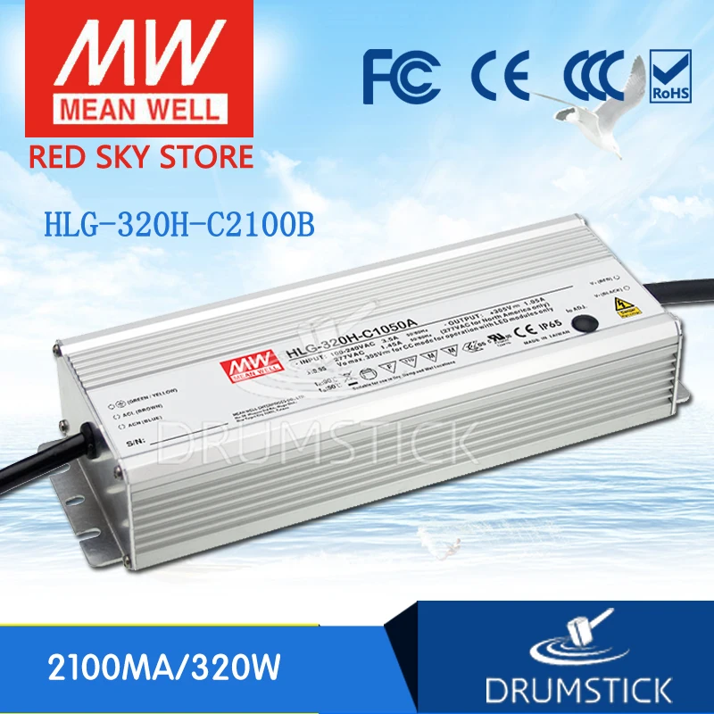 Steady MEAN WELL HLG-320H-C2100B 76 ~ 152V 2100mA meanwell HLG-320H-C 319.2W LED Driver Power Supply B Type
Steady MEAN WELL HLG-320H-C2100B 76 ~ 152V 2100mA meanwell HLG-320H-C 319.2W LED Driver Power Supply B Type