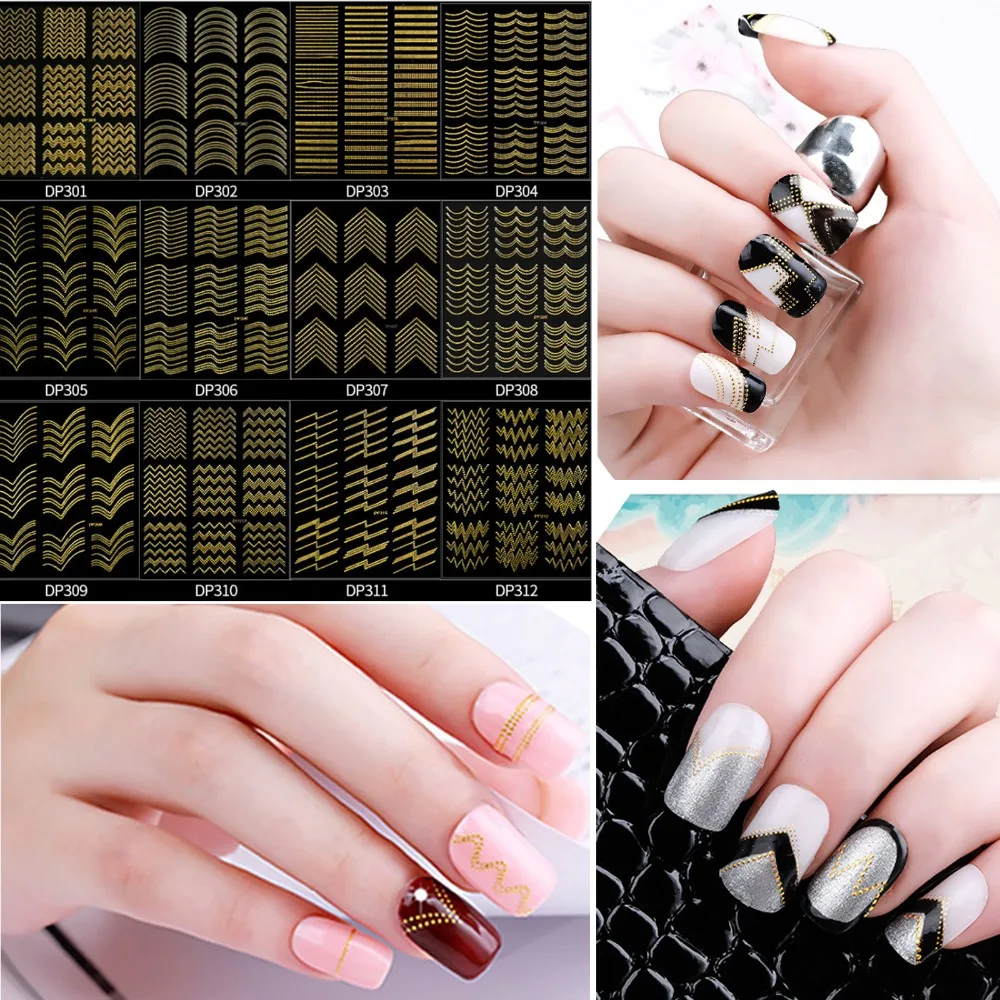 12 Sheets New Simple patterns Vintage Gold Metal Foil Decal DIY W V Wavy line Letter Designs Nail Stickers Decorations
12 Sheets New Simple patterns Vintage Gold Metal Foil Decal DIY W V Wavy line Letter Designs Nail Stickers Decorations