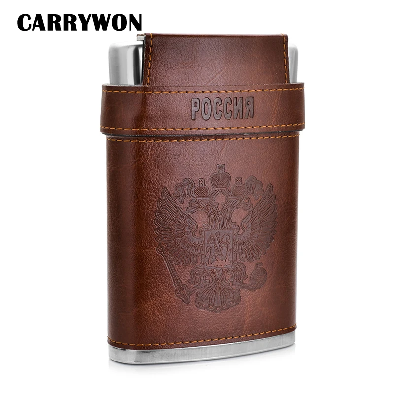 CARRYWON 10 унций фляги из нержавеющей стали с крышками эмблема России печатных