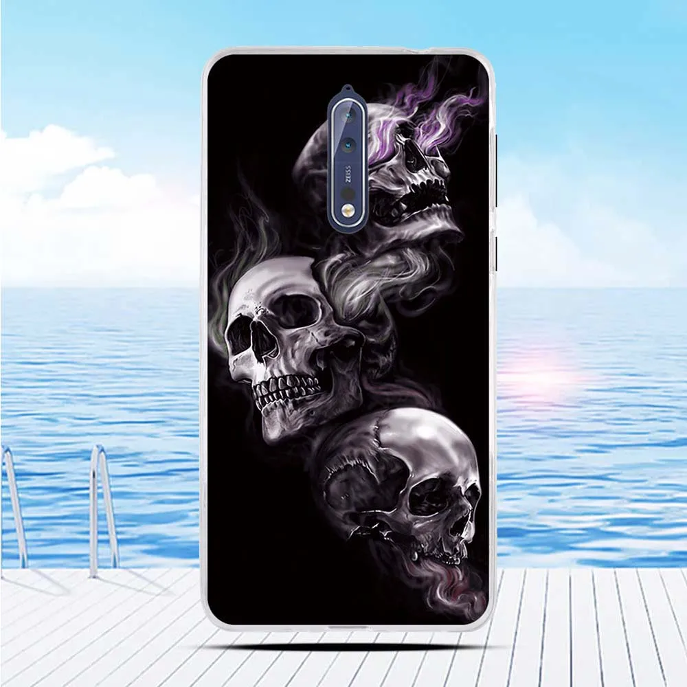 Чехол для Nokia 8 с 3D рельефным рисунком Цветочная задняя крышка ТПУ Мягкий