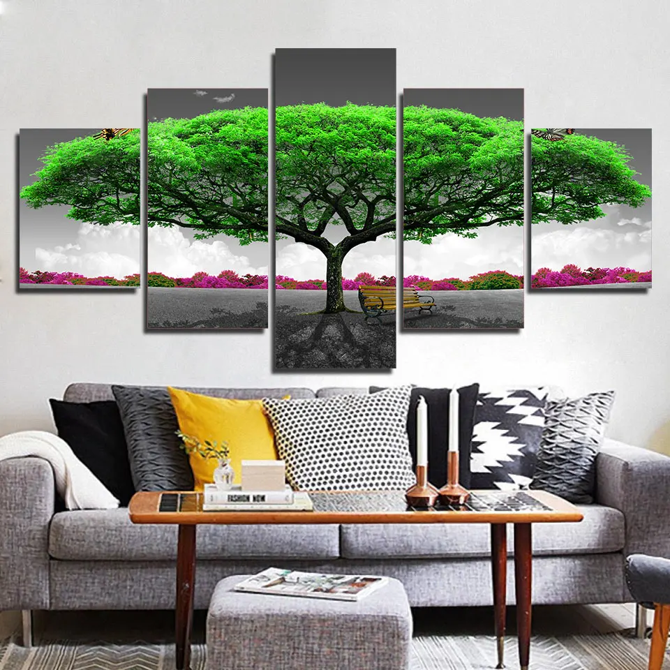 Wall Art 5 Pieces poster green tree with chair wall picture for Living room Canvas Prints Painting Home Decor XA2740C
Wall Art 5 Pieces poster green tree with chair wall picture for Living room Canvas Prints Painting Home Decor XA2740C