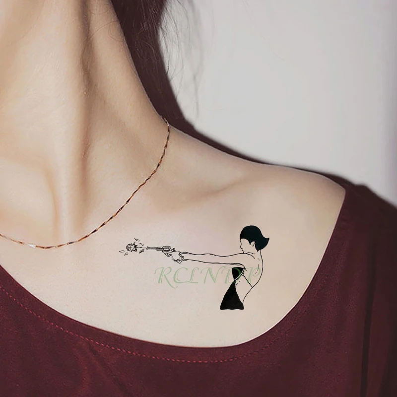 Waterproof Temporary Tattoo Sticker Sexy Girl with Gun Rose Flower Tatto Flash Tatoo Fake Tattoos on shoulder for Men Women
Waterproof Temporary Tattoo Sticker Sexy Girl with Gun Rose Flower Tatto Flash Tatoo Fake Tattoos on shoulder for Men Women
