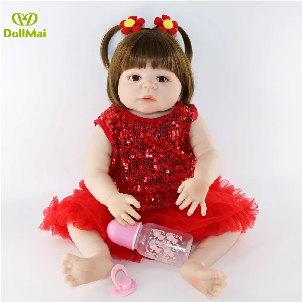 Full Silicone Reborn Baby doll Bebes reborn menina 23'' Newborn Baby Dolls Full Vinyl body Wear Infant Clothes child gift toys
Full Silicone Reborn Baby doll Bebes reborn menina 23'' Newborn Baby Dolls Full Vinyl body Wear Infant Clothes child gift toys