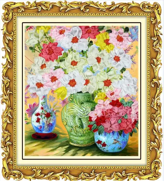 55x60cm Listen to flowers Ribbon embroidery kit stain painting set handcraft kit DIY handmade needlework art home decor
55x60cm Listen to flowers Ribbon embroidery kit stain painting set handcraft kit DIY handmade needlework art home decor