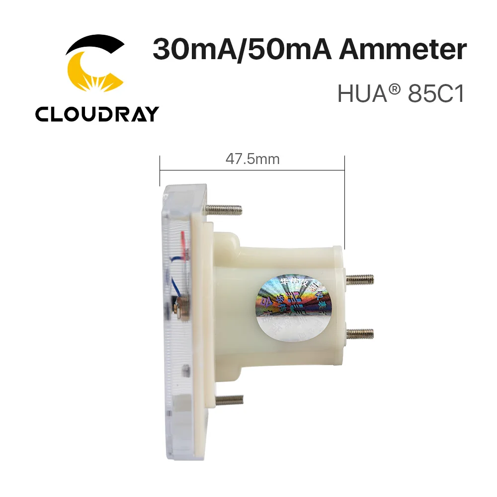 Амперметр Cloudray 30mA 50mA HUA 85C1 DC 0 аналоговая панель измеритель тока для CO2 лазерной