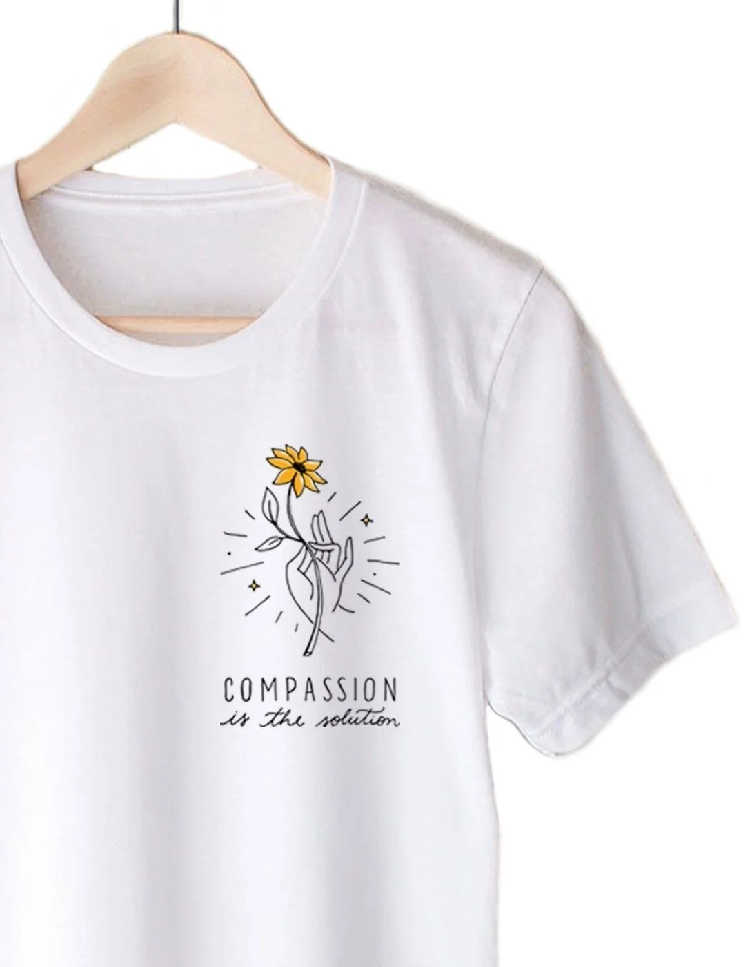 Kuakuayu-JBH Compassion Is The Solution Letter Print Top Summer Fashion Unisex Tshirt Cotton Tshirt Black White
Kuakuayu-JBH Compassion Is The Solution Letter Print Top Summer Fashion Unisex Tshirt Cotton Tshirt Black White