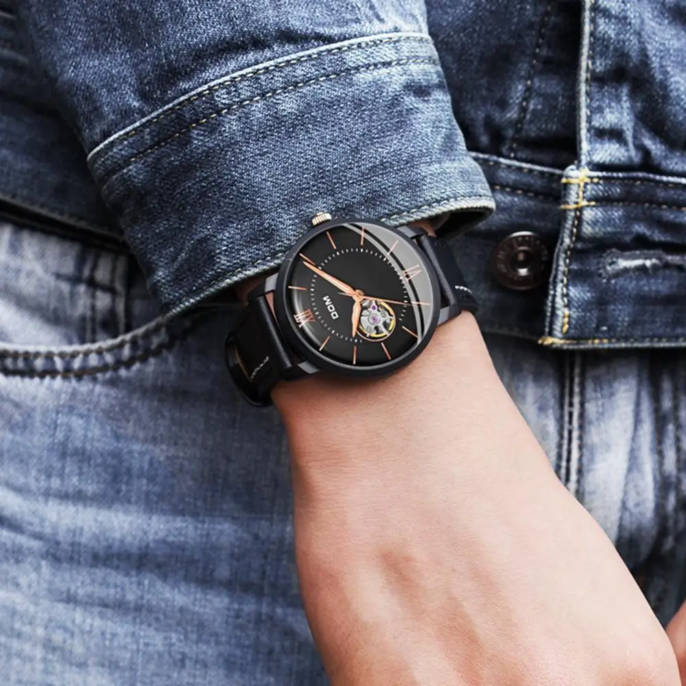 DOM Брендовые мужские модные часы автоматические механические с турбийоном