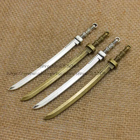 Wholesale 10pcs 10*107mm Alloy Two color Heavy Long Sword Knife Charms Pendant DIY Metal Jewelry
Wholesale 10pcs 10*107mm Alloy Two color Heavy Long Sword Knife Charms Pendant DIY Metal Jewelry