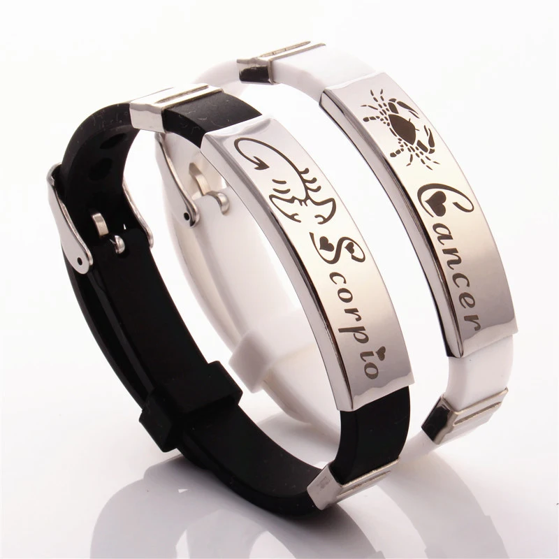 12 Zodiac Sign Bracelet for Men Women Stainless Steel Clasps Zodiac Silicone Bracelet Men Women Couple Bracelets
12 Zodiac Sign Bracelet for Men Women Stainless Steel Clasps Zodiac Silicone Bracelet Men Women Couple Bracelets