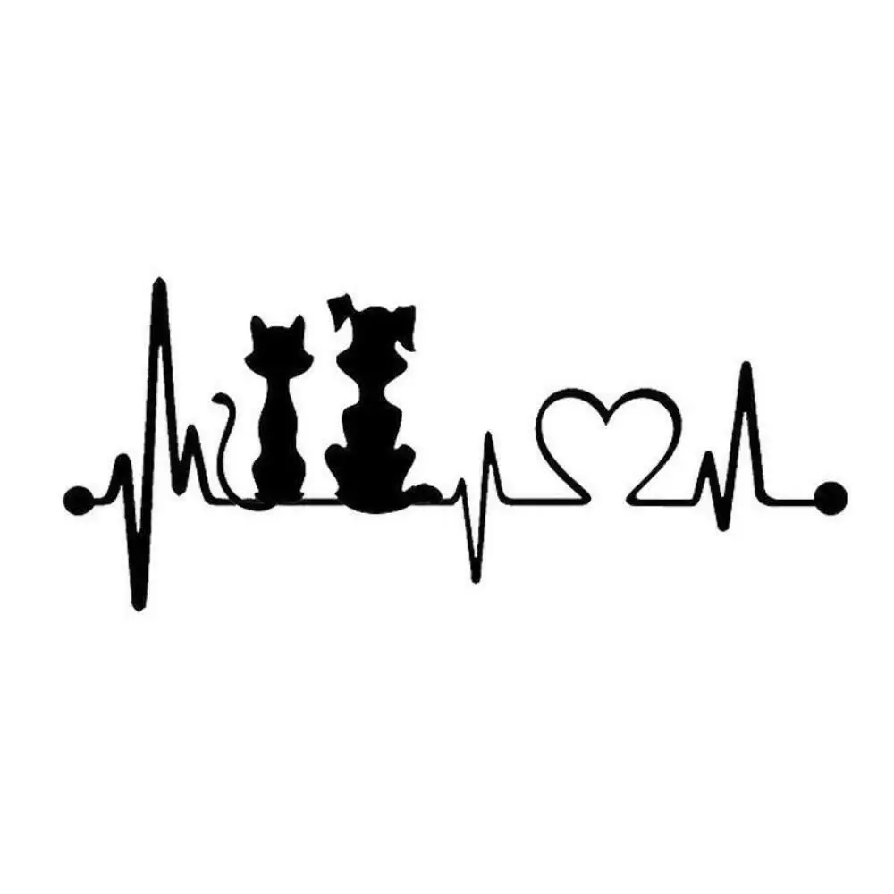 Dog Cat Heartbeat Line Cartoon Car Window Vinyl Decal Stickers Funny Personality Stickers 19CM x 8.2CM
Dog Cat Heartbeat Line Cartoon Car Window Vinyl Decal Stickers Funny Personality Stickers 19CM x 8.2CM