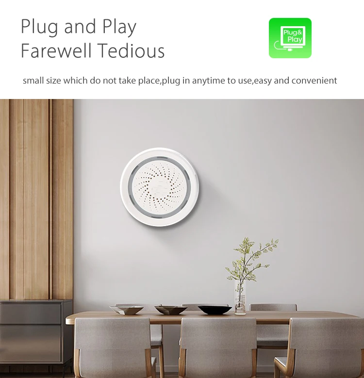 Приложение SmartYIBA WiFi USB сирена с поддержкой Amazom Alexa/Google Assistant/IFTTT 2 4G WIFI One-Key Connect Smart