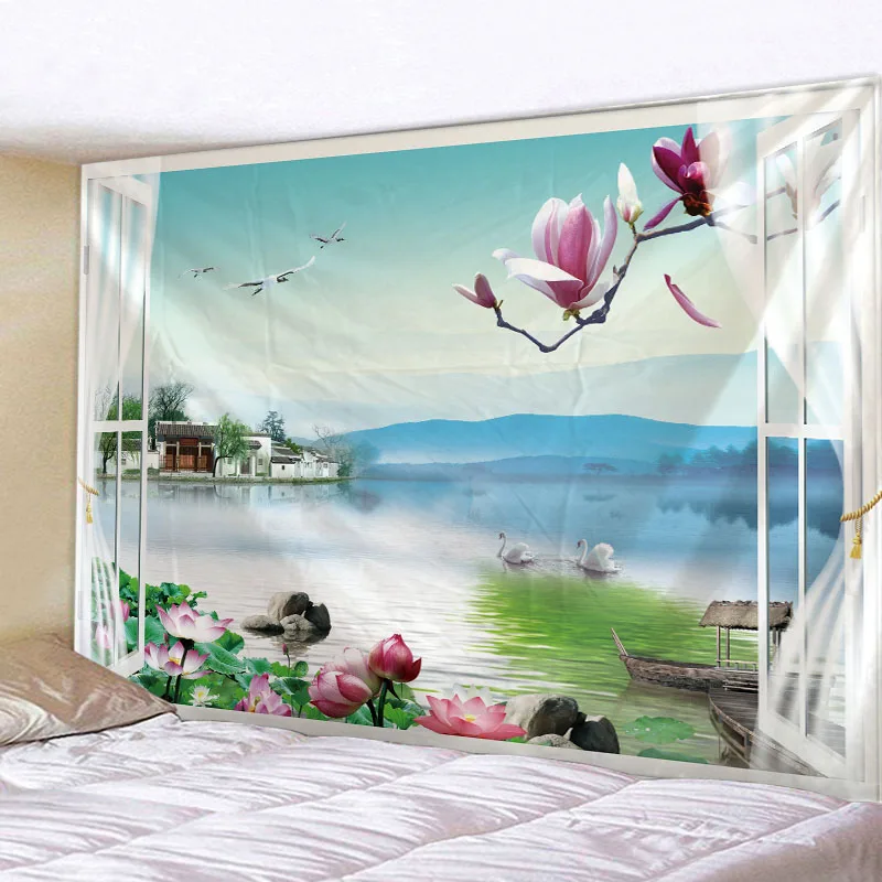 The View Over The Water Wall Handing Tapestry Flower And Starshine Livingroom And Bedroom Decoration
The View Over The Water Wall Handing Tapestry Flower And Starshine Livingroom And Bedroom Decoration
