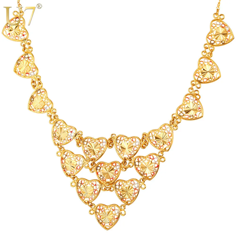 U7 Maxi Necklace Gold Color Jewelry Wholesale Romantic Love Heart Women Statement Necklace Valentines Gift For Women N492
U7 Maxi Necklace Gold Color Jewelry Wholesale Romantic Love Heart Women Statement Necklace Valentines Gift For Women N492