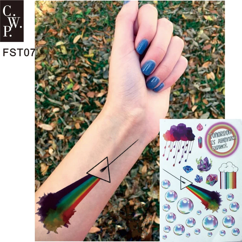 Фото FST07 1 шт радужные вдохновленные временные татуировки с - купить