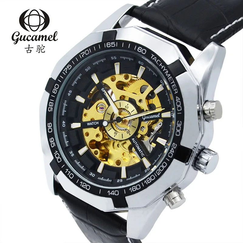 Мужские автоматические механические часы Gucamel брендовые светящиеся в Военном