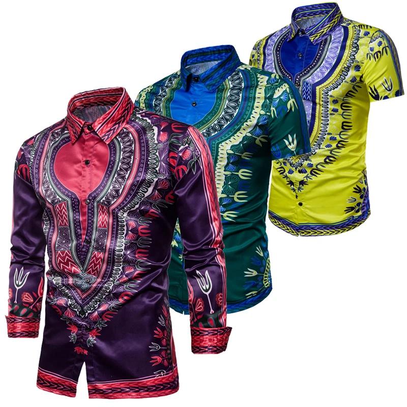 2018 Spring New Fashion Tribal Africa Traditional Pattern Dashiki Men African Shirt 3D Print Yellow Green Purple
2018 Spring New Fashion Tribal Africa Traditional Pattern Dashiki Men African Shirt 3D Print Yellow Green Purple