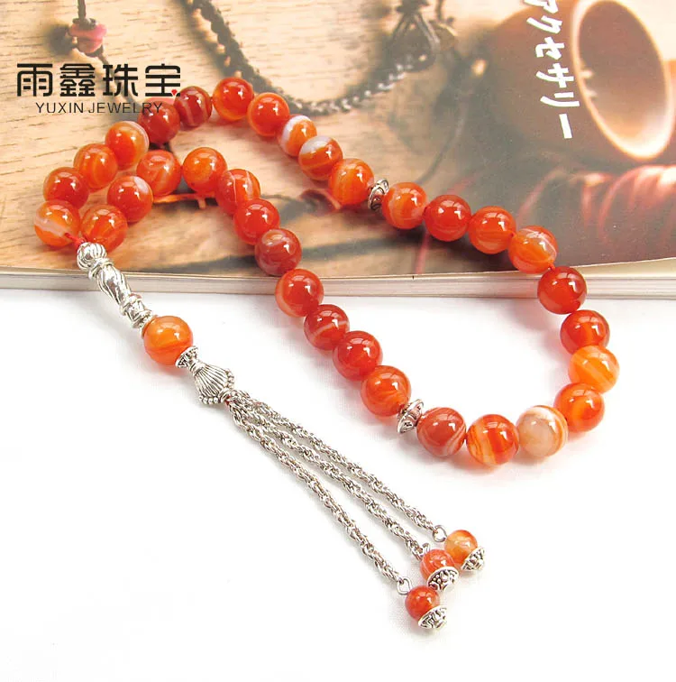 Natural Sardonyx Stone bracelet Islamic musilm 33 prayer beads Allah tashih Rosary bead for Christmas Holiday Halloween gift
Natural Sardonyx Stone bracelet Islamic musilm 33 prayer beads Allah tashih Rosary bead for Christmas Holiday Halloween gift