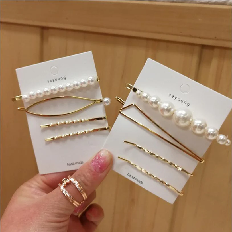 New Fashion Imitation Pearl Hair Clip for Women Small And Delicate Fairy Side Clip Metal A word With Hairpin Hair Clip New Set
New Fashion Imitation Pearl Hair Clip for Women Small And Delicate Fairy Side Clip Metal A word With Hairpin Hair Clip New Set