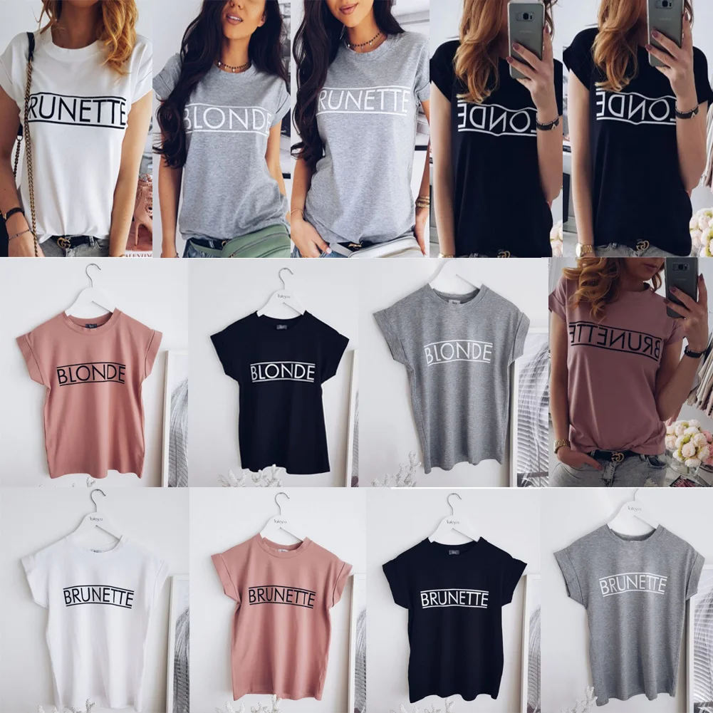 2019 New Women's Summer Short Sleeve Letter Printed T Shirt Tops Loose T-Shirt Casual Tee Fashion Tops
2019 New Women's Summer Short Sleeve Letter Printed T Shirt Tops Loose T-Shirt Casual Tee Fashion Tops