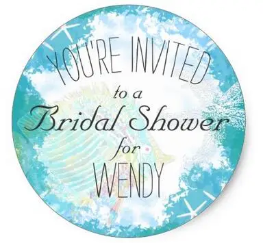 1.5inch Under the Sea Bridal Shower Envelope Seal Classic Round Sticker