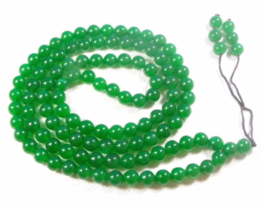 

Tibet Buddhist 108 Green Jade Beads Prayer Mala Necklace 6mm