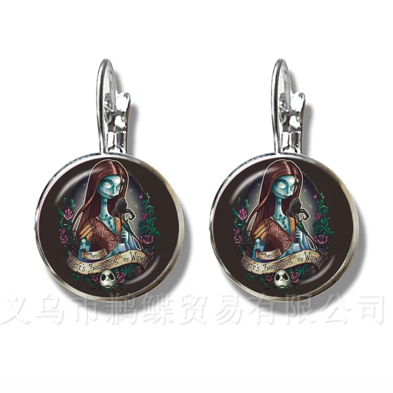 Lovely Romantic Halloween Gifts Jack And Sally Series Pattern 16mm Round Glass Cabochon Stud Earrings For Glamorous Xmas Gift
Lovely Romantic Halloween Gifts Jack And Sally Series Pattern 16mm Round Glass Cabochon Stud Earrings For Glamorous Xmas Gift