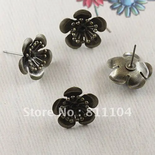 Antique Bronze tone Blank Earrings Base 3D Flower pads Pins Earrings stud post Settings Findings Crafts
Antique Bronze tone Blank Earrings Base 3D Flower pads Pins Earrings stud post Settings Findings Crafts
