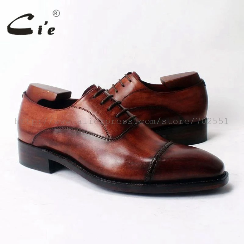 

cie Square Cap-Toe Lace-Up Oxfords Bespoke Leather Shoe Handmade Men Leather Shoe 100%Genuine Calf Leather Goodyear Welted OX321