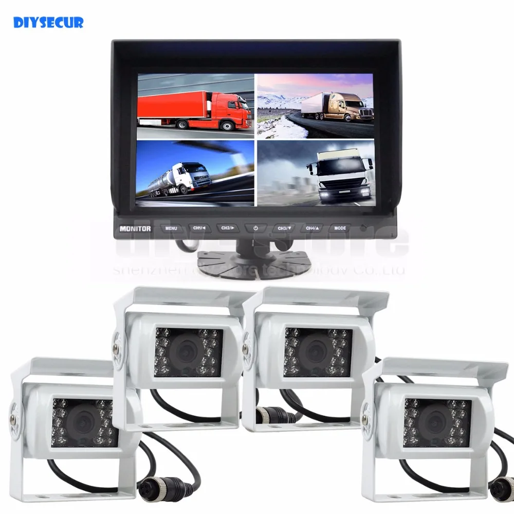 DIYSECUR 9Inch Split QUAD Monitor + White 4 x CCD IR Night Vision Rear View Camera Waterproof Monitoring System
DIYSECUR 9Inch Split QUAD Monitor + White 4 x CCD IR Night Vision Rear View Camera Waterproof Monitoring System
