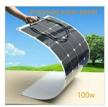 Легкая гибкая солнечная панель 100 Вт полугибкая для 12В батареи по низкой цене |