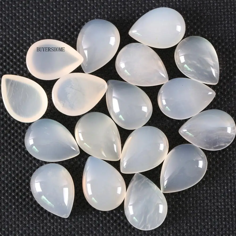 10 шт. 13х18 мм натуральный камень белый оникс без просверленного отверстия капля