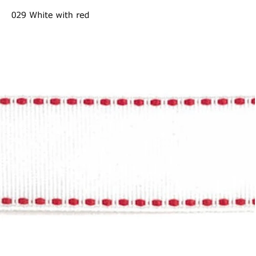 1 дюйм 25 мм красная стежка Белая лента
1 дюйм 25 мм красная стежка Белая лента