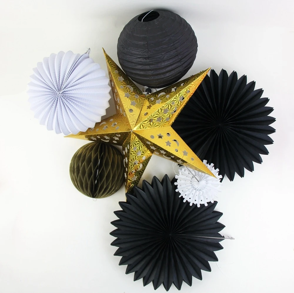 7pcs Gold Black Party Decoration Paper Fans for Wedding Birthday Baby Shower Party Supplies White Crafts Pleated Lantern Pom Pom
7pcs Gold Black Party Decoration Paper Fans for Wedding Birthday Baby Shower Party Supplies White Crafts Pleated Lantern Pom Pom