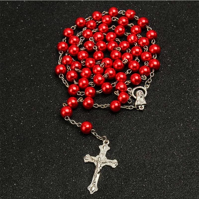 Catholic Rosary Rosary Necklace Round Pearl INRI Jesus Cross Pendant Necklace Fashion Religious Jewelry Resin
Catholic Rosary Rosary Necklace Round Pearl INRI Jesus Cross Pendant Necklace Fashion Religious Jewelry Resin