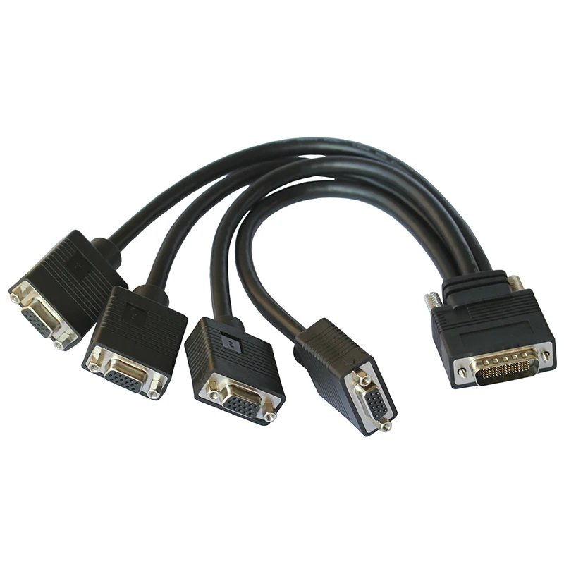 LFH60 to 4 VGA DMS 60 pin Low Force Helix special graphics video output conversion cable
LFH60 to 4 VGA DMS 60 pin Low Force Helix special graphics video output conversion cable