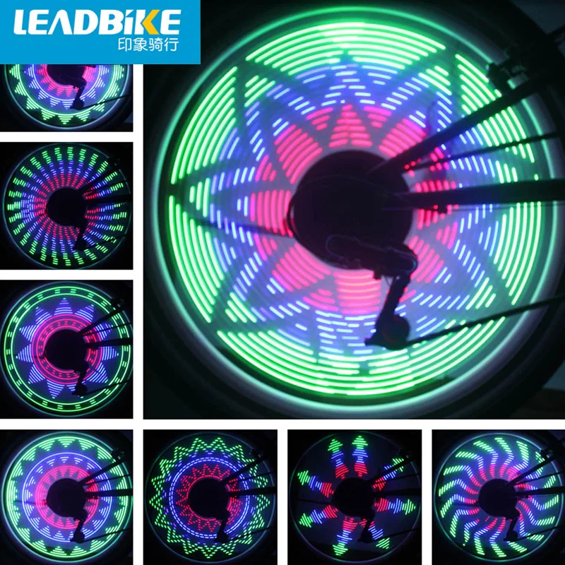 

Leadbike Bicycle Wheel Lights 32 Patterns 36 LED Flash Valve Cap Cycling Light MTB Bike Spoke Tire Light Cool Shining Colorful