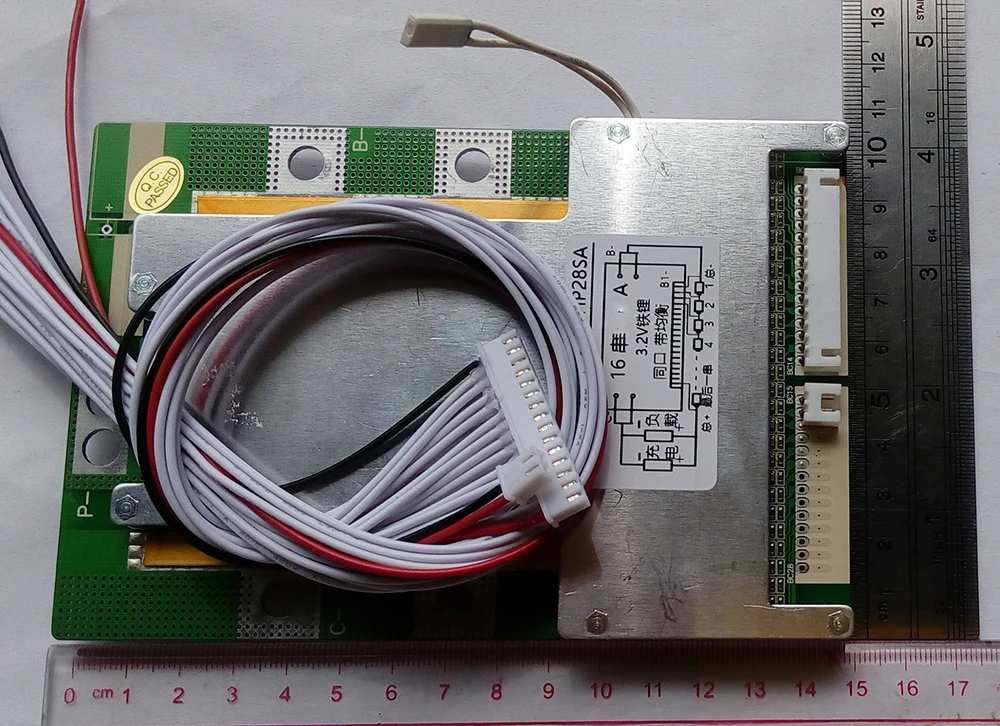 16S 80A версия D LiFePO4 BMS/PCM/PCB плата защиты батареи для 16 пакетов 18650 батарея с балансом |