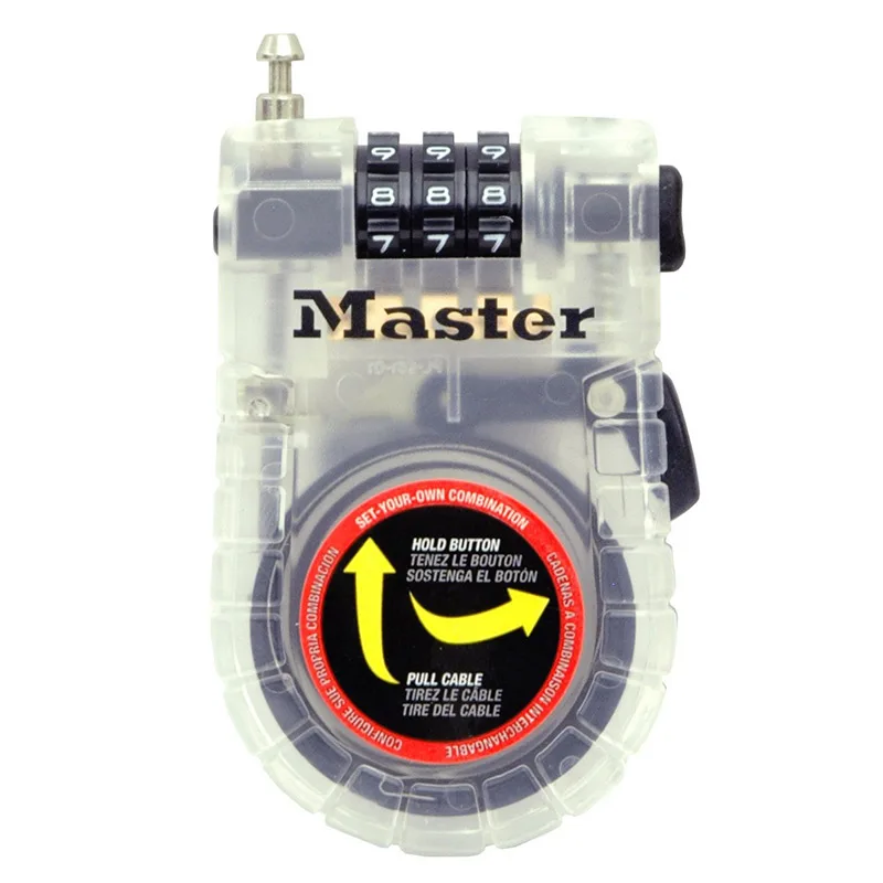 Выдвижной замок Master Lock 4605D 36 дюймов (90 см) длинный оплетенный стальной БЕСКЛЮЧЕВОЙ