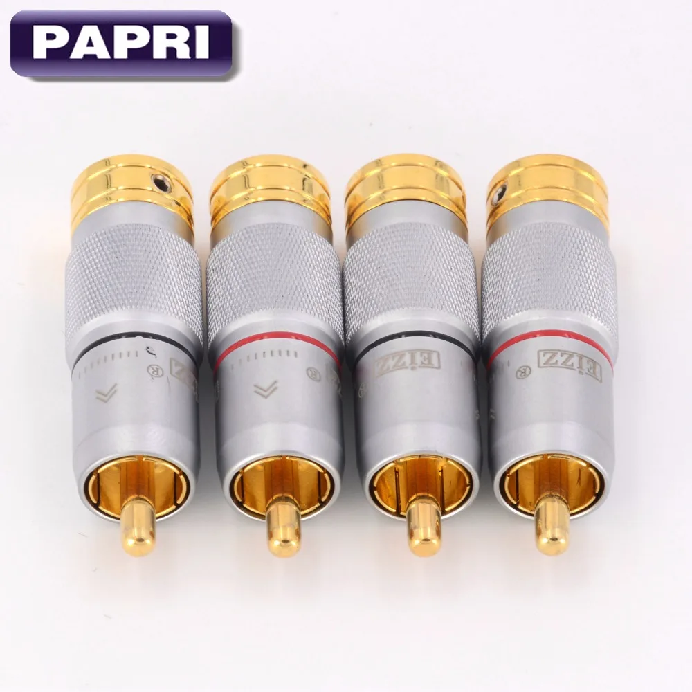 PAPRI EIZZ Male RCA Plug 24K Gold Plated Connector HIFI Audio Video CD Player Lot/4PCS
PAPRI EIZZ Male RCA Plug 24K Gold Plated Connector HIFI Audio Video CD Player Lot/4PCS
