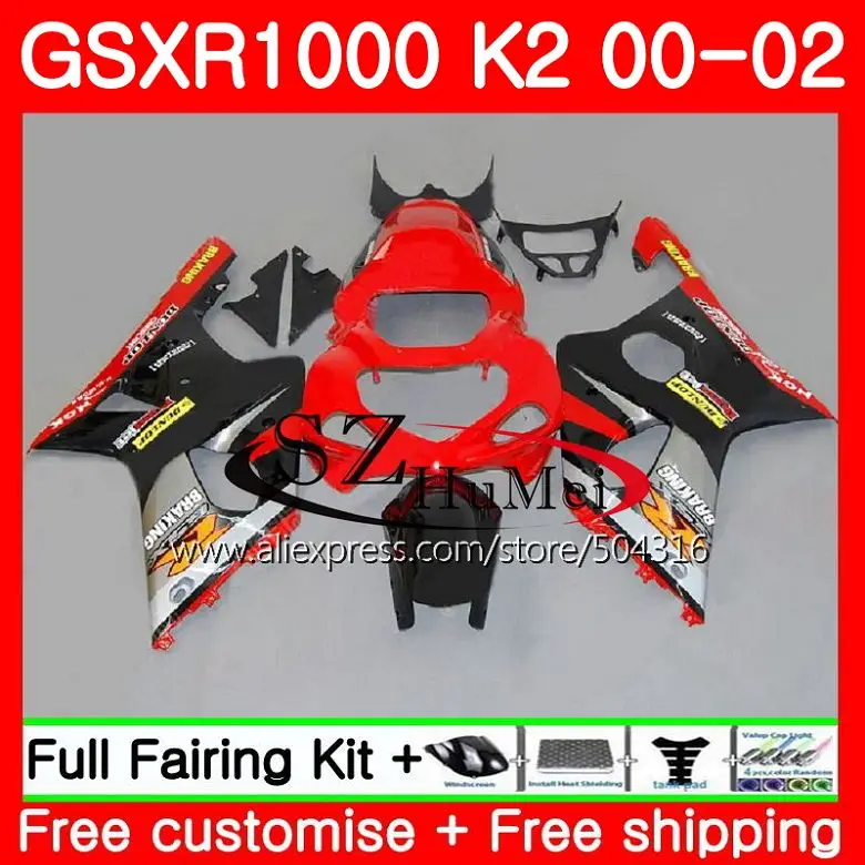 Bodys For SUZUKI GSXR 1000 K2 GSX-R1000 00 02 35HS16 GSXR1000 00 01 02 Glossy red GSXR-1000 GSX R1000 2000 2001 2002 Fairings
Bodys For SUZUKI GSXR 1000 K2 GSX-R1000 00 02 35HS16 GSXR1000 00 01 02 Glossy red GSXR-1000 GSX R1000 2000 2001 2002 Fairings