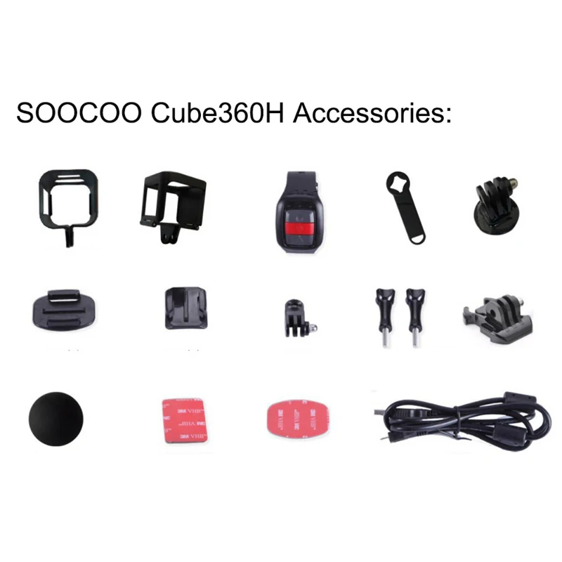 Soocoo на cube360h 4 К 1080 P 360 градусов Панорама Камера Wi-Fi Водонепроницаемый 15 м с пульта