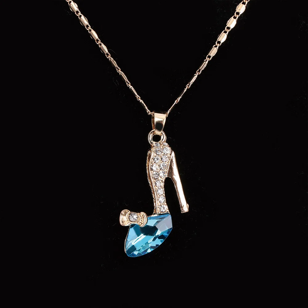 Hot 1PC Cinderella High heel Pendant Women Long Necklace Multicolor Dream Rhinestone Crystal Shoes Romantic Jewelry Accessories | Украшения