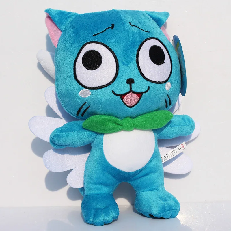 Аниме Fairy Tail Happy синий Кот плюшевые игрушки мягкие 12 "куклы высотой 30 см с биркой